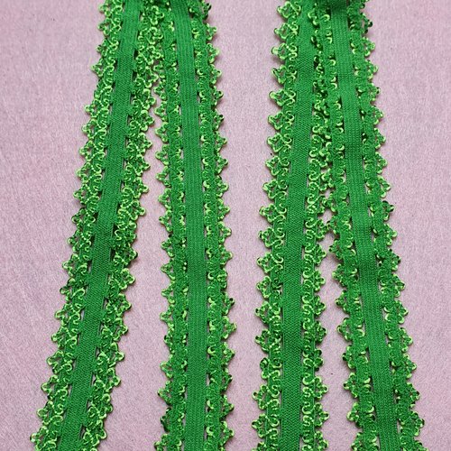 2 bandes de 35cm ruban élastique vert 15mm