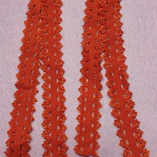 2 bandes de 35cm ruban élastique bandeau orange 15mm