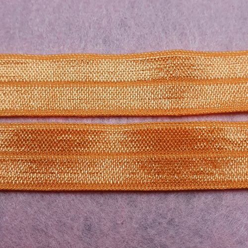 Lot de 2 bandeaux élastique ouvert souple 35x1.5cm orange