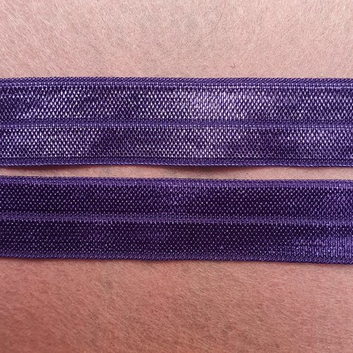 Lot de 2 bandeaux élastique ouvert souple 35x1.5cm violet