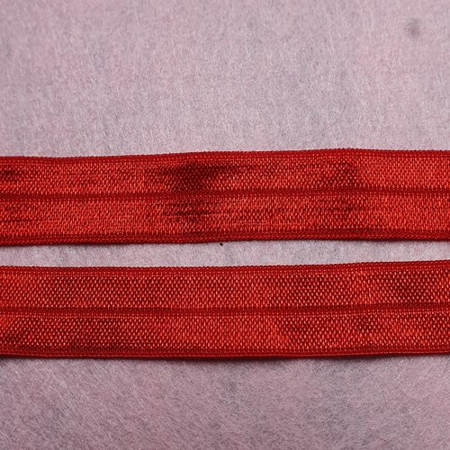 Lot de 2 bandeaux élastique ouvert souple 35x1.5cm rouge