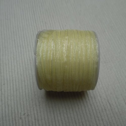 Lot de 3m de ruban organza ivoire de 4mm