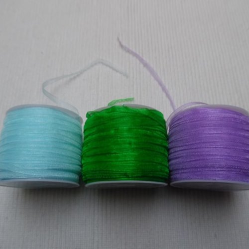 Lot de 3m de ruban organza mauve de 4mm