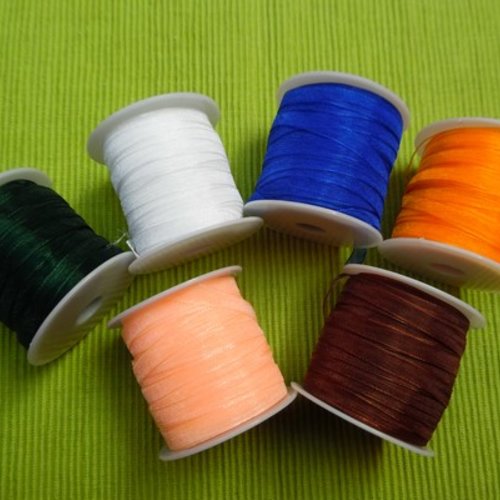 Lot de 3m de ruban organza saumon clair de 4mm