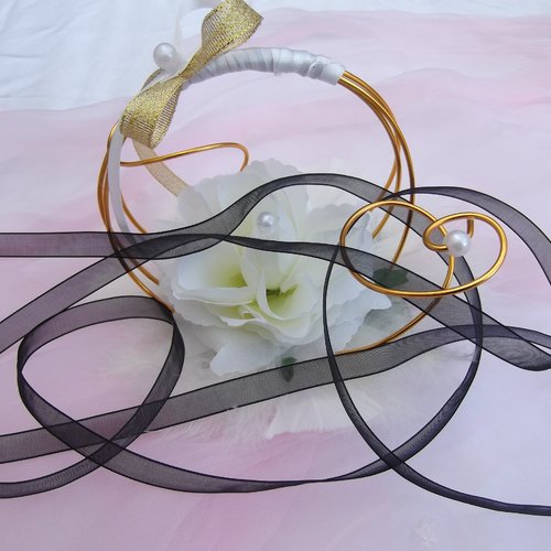 Lot de 3m de ruban organza noir de 10mm