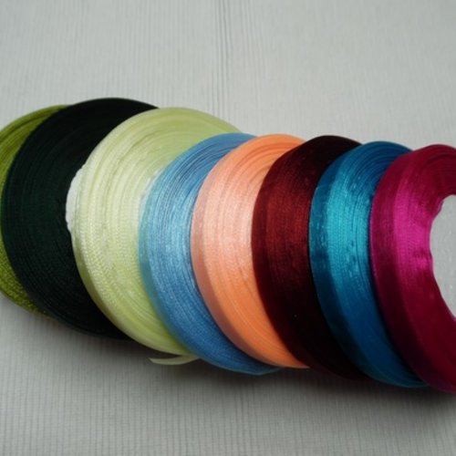 Lot de 3m de ruban organza vert extra foncé de 10mm