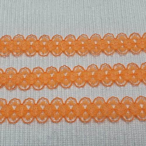 1.15m dentelle orange 10mm polyester fine souple