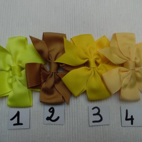1 noeud papillon jaune vif pince à cheveux 8x8cm galon