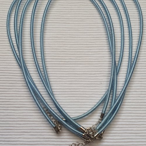1 support collier en tissus bleu de 3.5mm 45cm intérieur