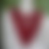 Plastron guipure bordeaux fleur dentelle coton enduit gpc12