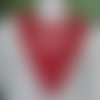 Plastron guipure rouge fleur dentelle coton enduit gpc18