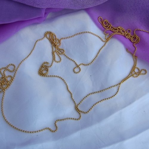 1.30m chaine maille bille boule doré 2.45mm
