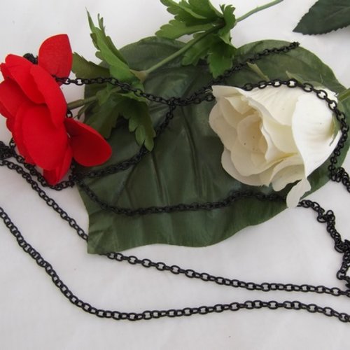 98cm chaine maille forçat noire 4.2x3mm