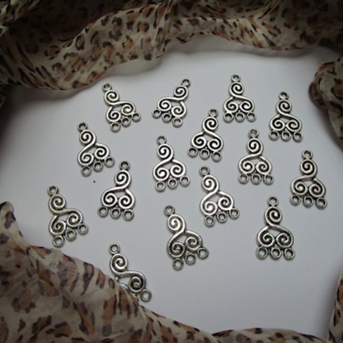 4 connecteurs bijou triskel  noeud breton celtique 21x12.6mm argent tibétain