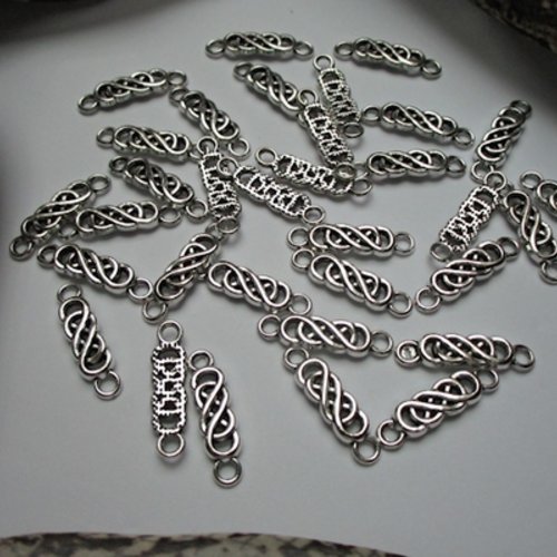 5 connecteurs bijoux noeud breton celtique tressé 21.7x5.3mm