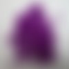 20 pompons violet vif duvet polyester rond 10mm
