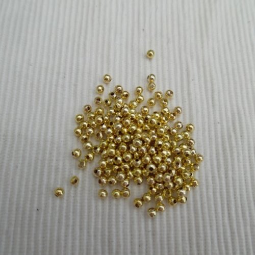 Lot de 40 perles lisses 4mm doré trou de 0.9mm