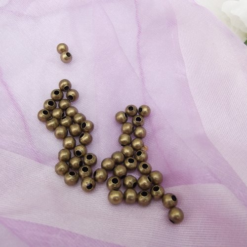 Lot de 15 perles rondes lisses 6x5.6mm bronze