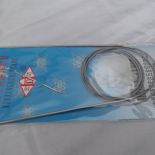 Aiguille circulaire de 4mm à tricoter câble de 1m20 aluminium n°8