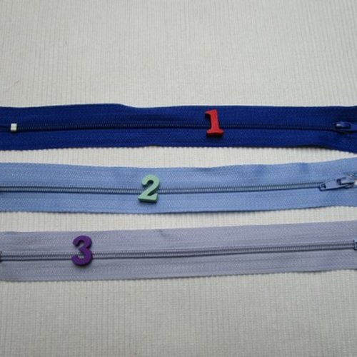 1 fermeture éclair bleu roi à zip non séparable 23x2.5cm n°1