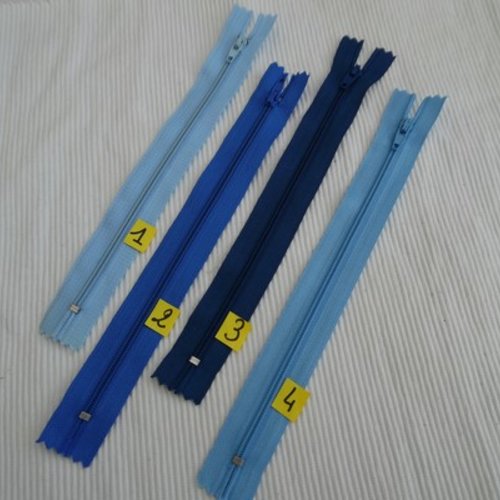 1 fermeture éclair bleu clair à zip non séparable 23x2.5cm n°1