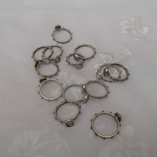 2 cercles support cabochons bague 29.7x28.8mm argent tibétain