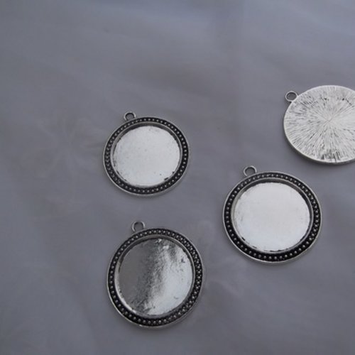 1 pendentif support cabochons rond 44x39.1mm argent tibétain