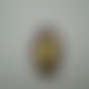 1 cabochon licorne ovale 39x29mm bordeaux beige résine