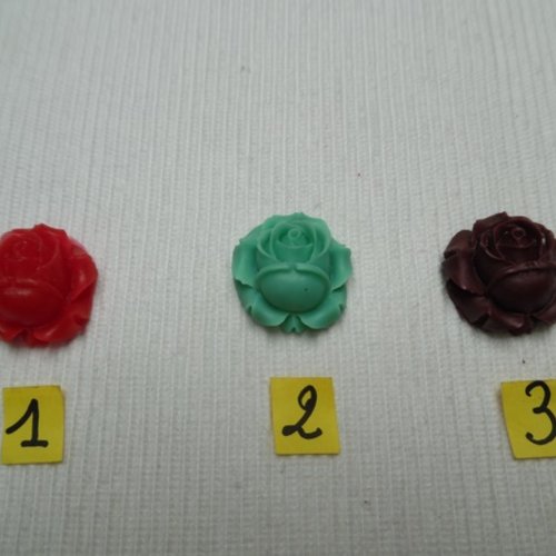 1 cabochon grosse fleur marron 26mm résine n°3 épaisseur 11.5mm