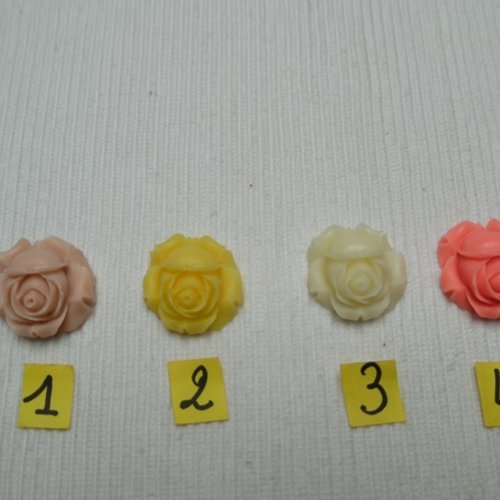 1 cabochon grosse fleur rose 26mm résine n°4 épaisseur 11.5mm