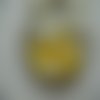 5 cabochons coeur pépite jaune soleil 12x11.8mm résine