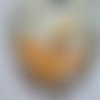 5 cabochons coeur pépite orange 10x10mm résine