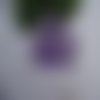 15 cabochons fleur strass perlé violet 11mm acrylique