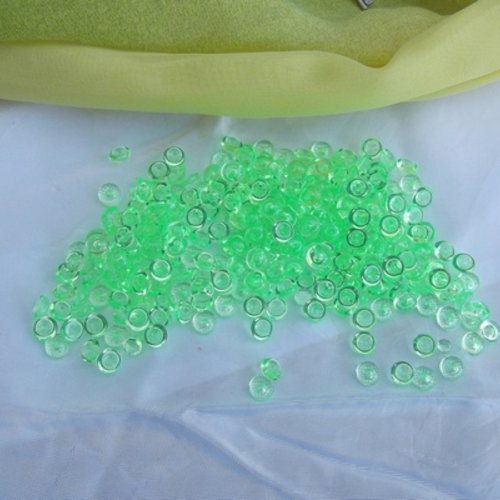 30 cabochons rond vert transparent 7.2mm acrylique
