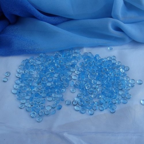 30 cabochons rond bleu transparent 7.2mm acrylique