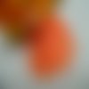 10 cabochons rond perlé orange nacré 10mm résine épaisseur 3.2mm