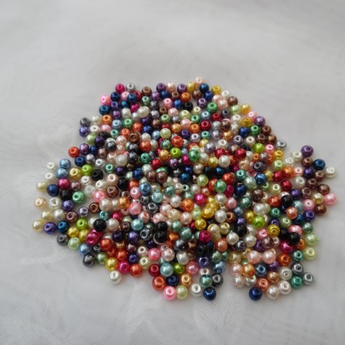 40 perles mixtes ronde 4.6x4mm en verre