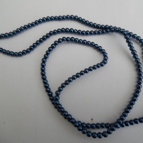 25 perles bleu marine ronde 4.6x4mm en verre
