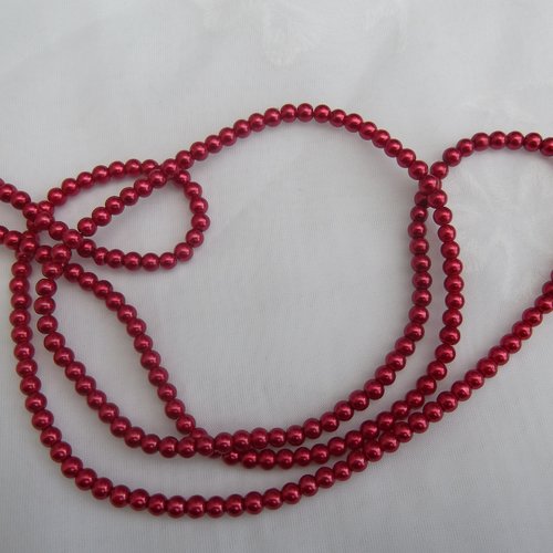 25 perles rouge vif ronde 4.6x4mm en verre