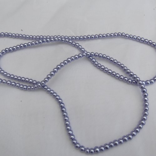 25 perles mauve lavande ronde 4.6x4mm en verre