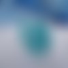 15 perles bleue turquoise ronde 6.5x5.5mm en verre