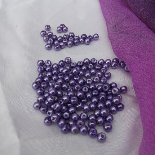 15 perles violet clair ronde 6.5x5.5mm en verre