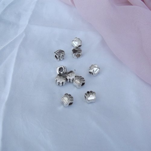 1 perle charm patte d'ours 11.2x10.7x7.5mm argent tibétain