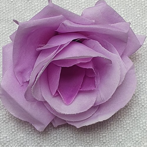 1 rose fleur mauve tissus polyester 9cm à plusieurs niveaux