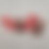 1 petits noeud rouge à pois blanc 6.5x4cm satin dentelle