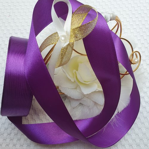 Lot de 3m de ruban satin violet de 20mm