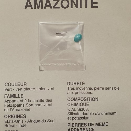 Pierre de gemme amazonite ovale bleu vert 8x6.3mm