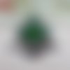1 pendentif coeur goutte strass vert 48x21mm argent tibétain