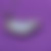 Médaillon flottant porte photo coeur à hublot 3.4x2.85cm argenté strass prune