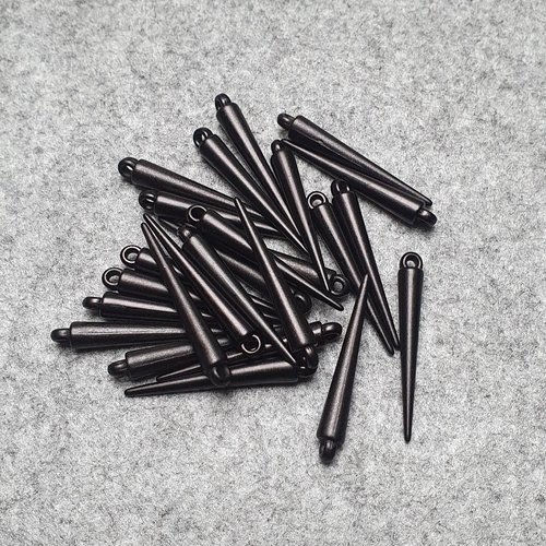 10 cône goutte aiguille 36x5mm noire acrylique
